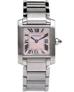 Cartier Tank Francaise Pink Mother of Pearl Dial 2384