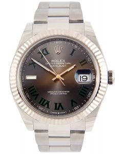 Rolex Datejust 41 Steel and White Gold "Wimbledon Dial" Oyster 126334 - Pre-Owned - 2021