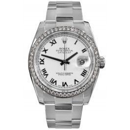 Rolex Datejust 36mm White Roman Dial 116244 - Pre-Owned - 2013