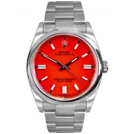 Rolex Oyster Perpetual 36mm Steel / Coral Red Dial 126000