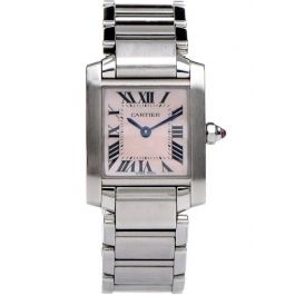 Cartier Tank Francaise Pink Mother of Pearl Dial 2384