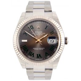 Rolex Datejust 41 Steel and White Gold "Wimbledon Dial" Oyster 126334 - Pre-Owned - 2021